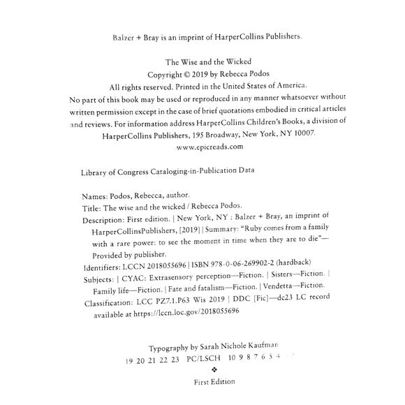 The Wise and the Wicked by Rebecca Podos - First Edition Hardcover - Picture 5 of 10